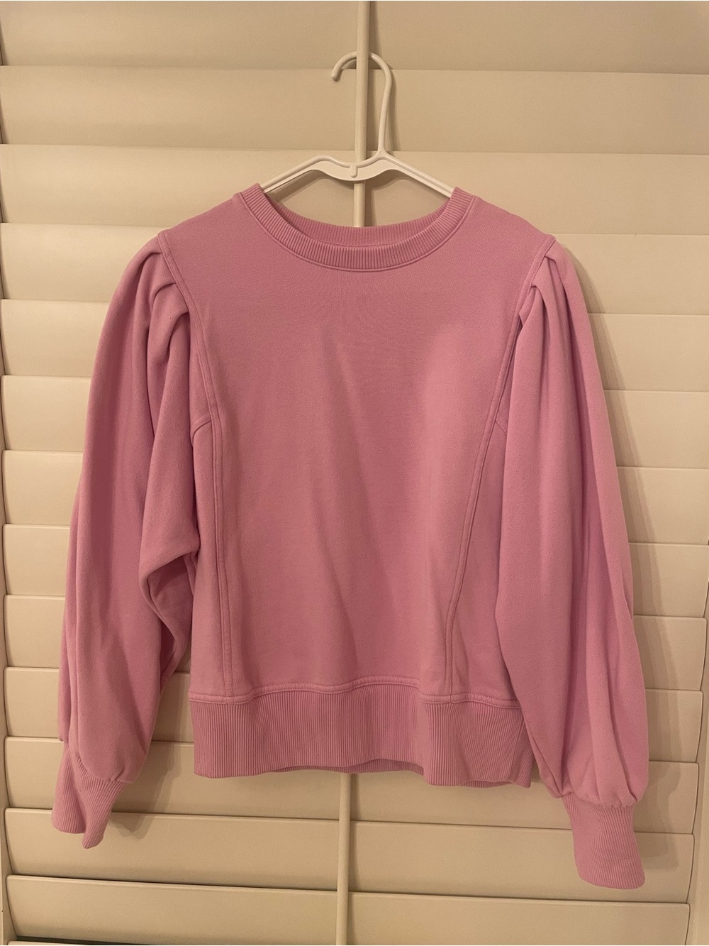 a new day Pink Puff-Sleeve Sweatshirt
